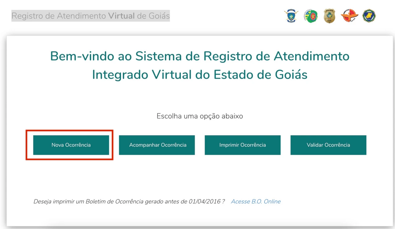 Como fazer boletim ocorrencia online go