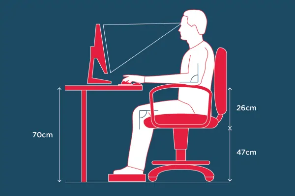 altura mesa de escritório ideal 