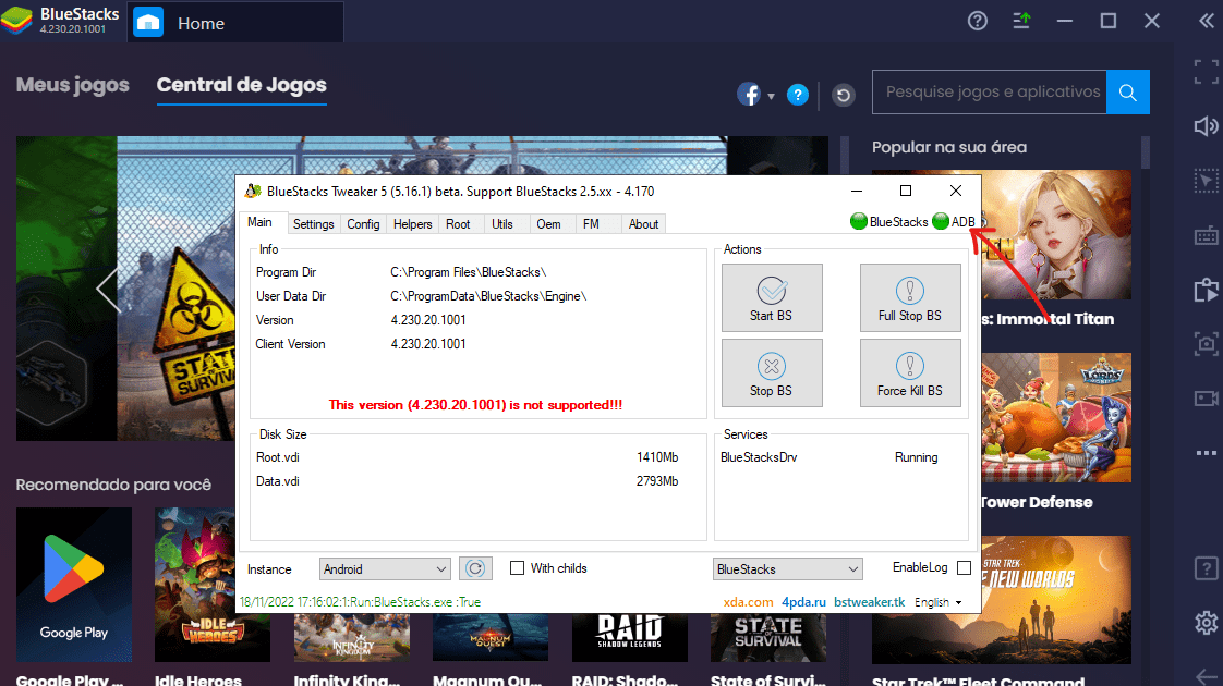 Confira ambas as luzes - BStweaker como usar e configurar para turbinar o bluestacks