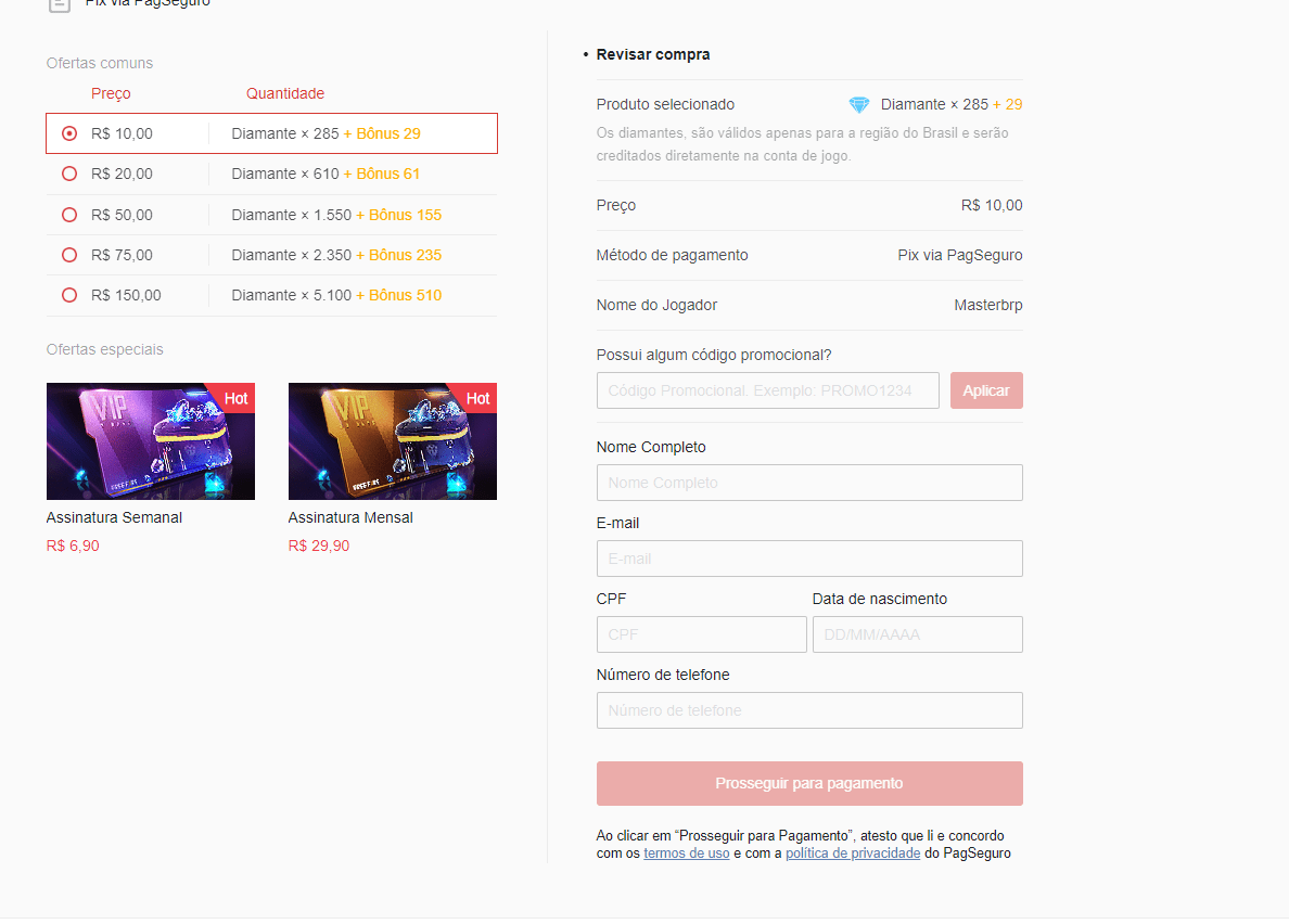 COMO RECARREGAR DIAMANTES NO FREE FIRE USANDO CÓDIGO PROMOCIONAL 