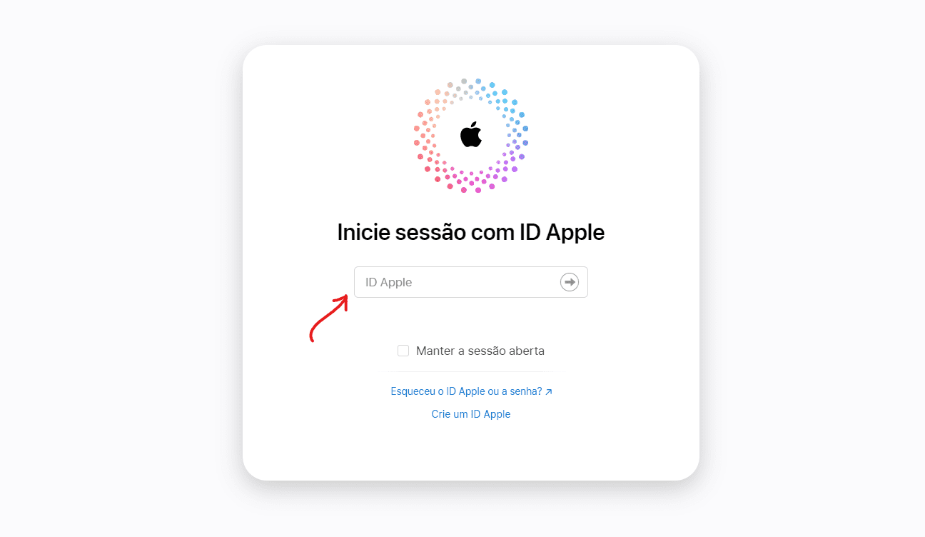 Entre com seu ID Apple - Como usar o App Buscar para rastrear iPhones