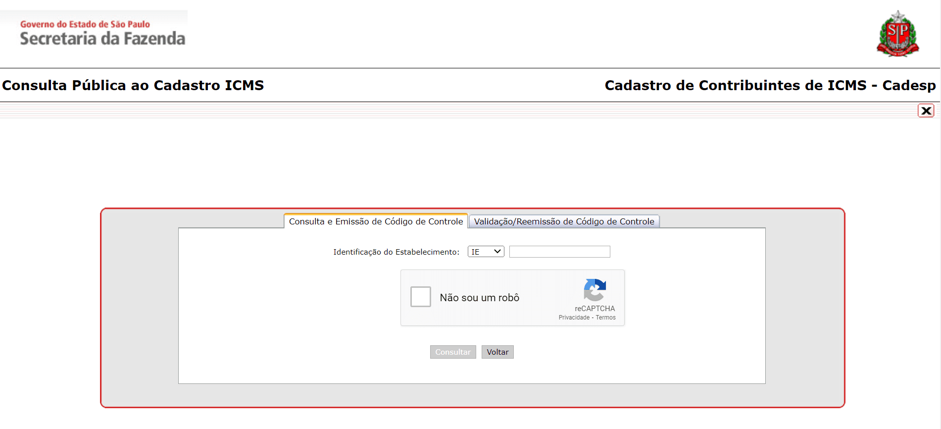 Entre com seu número IE - Como solicitar inscrição estadual SP online