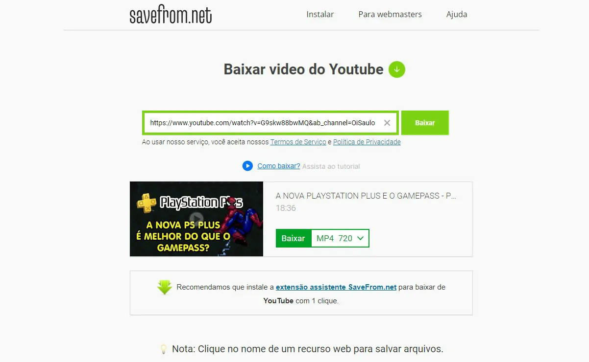 Savefrom - Converter MP3