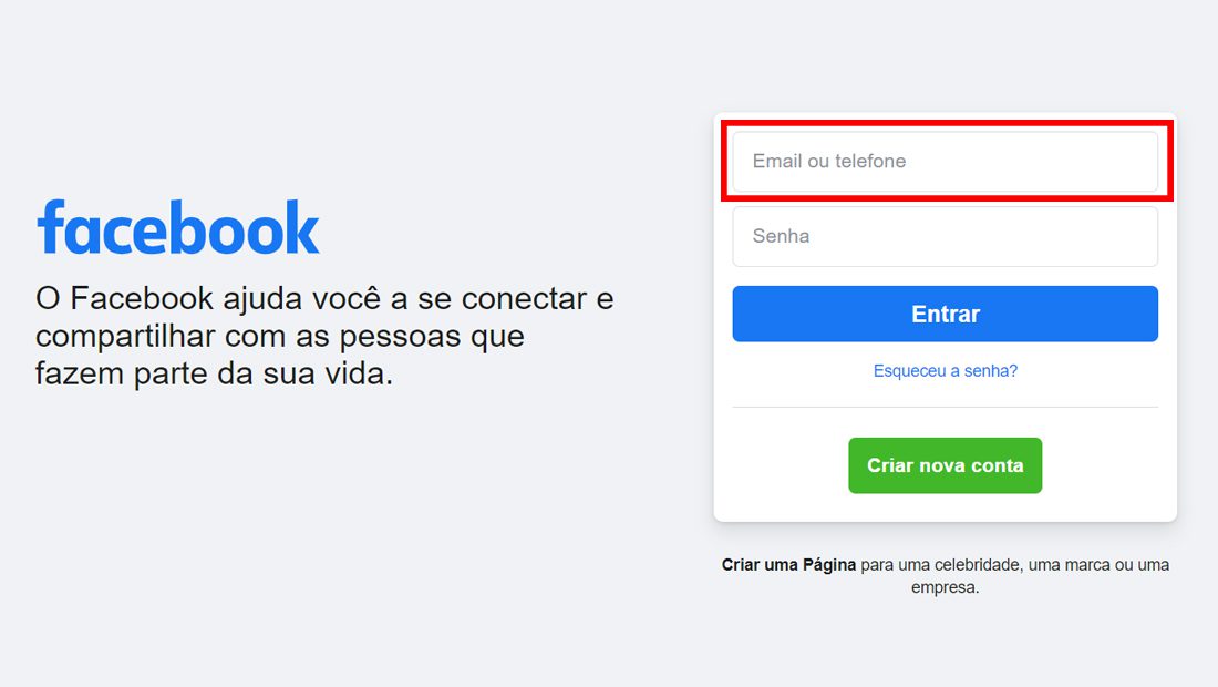 como entrar no facebook login