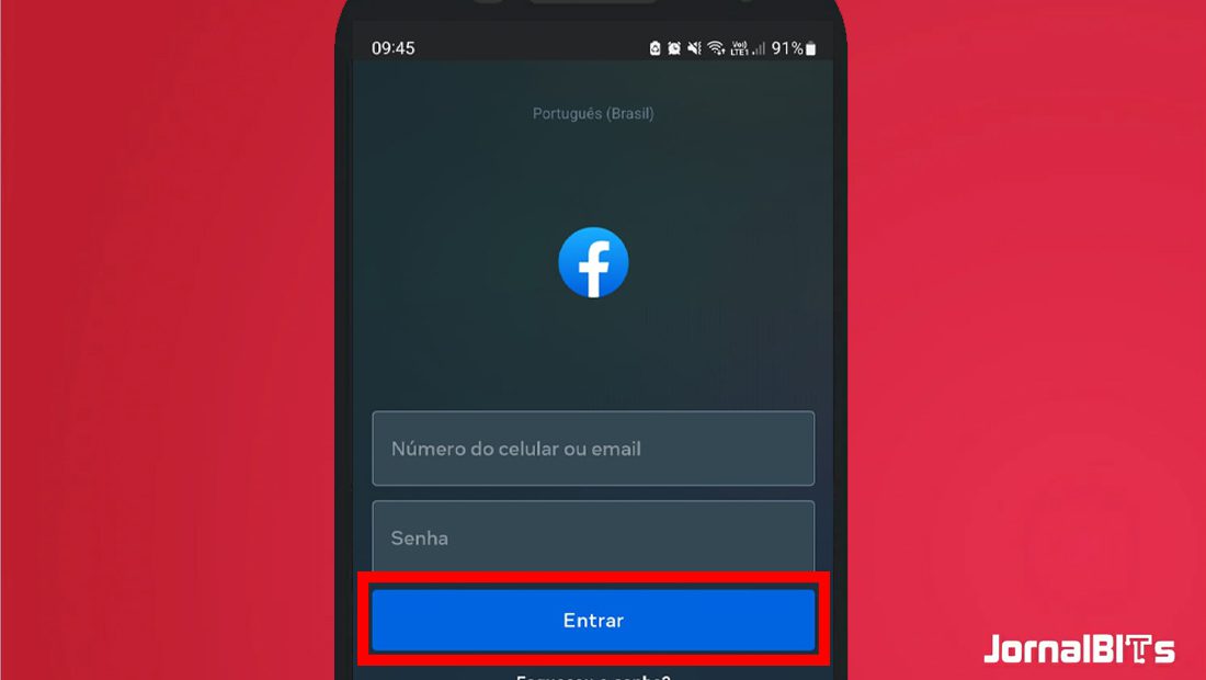 como entrar no facebook no celular entrar botão