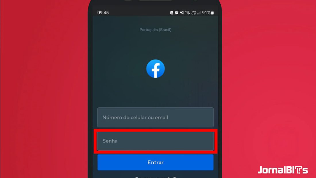 como entrar no facebook senha celular