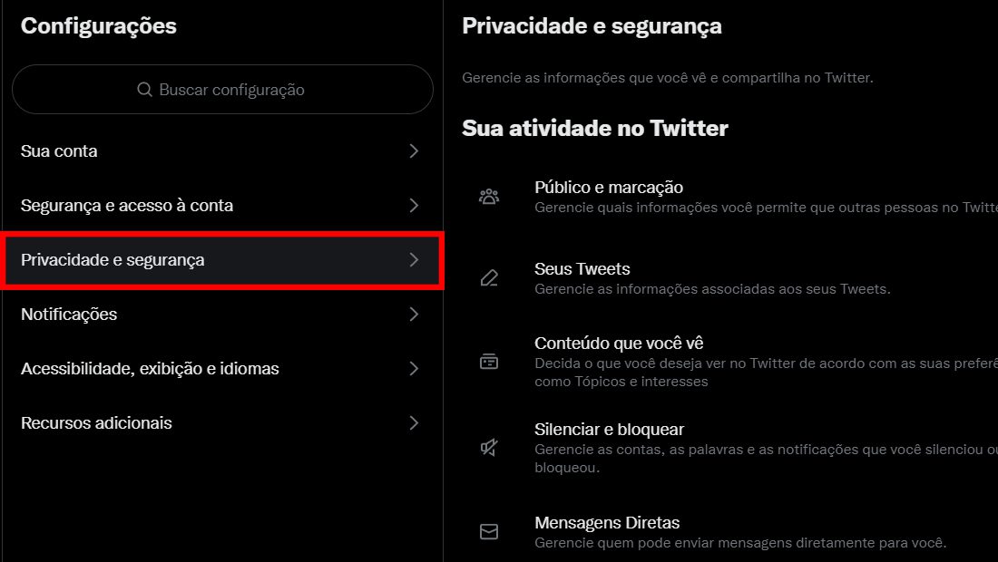 como privar o twitter privacidade e segurança