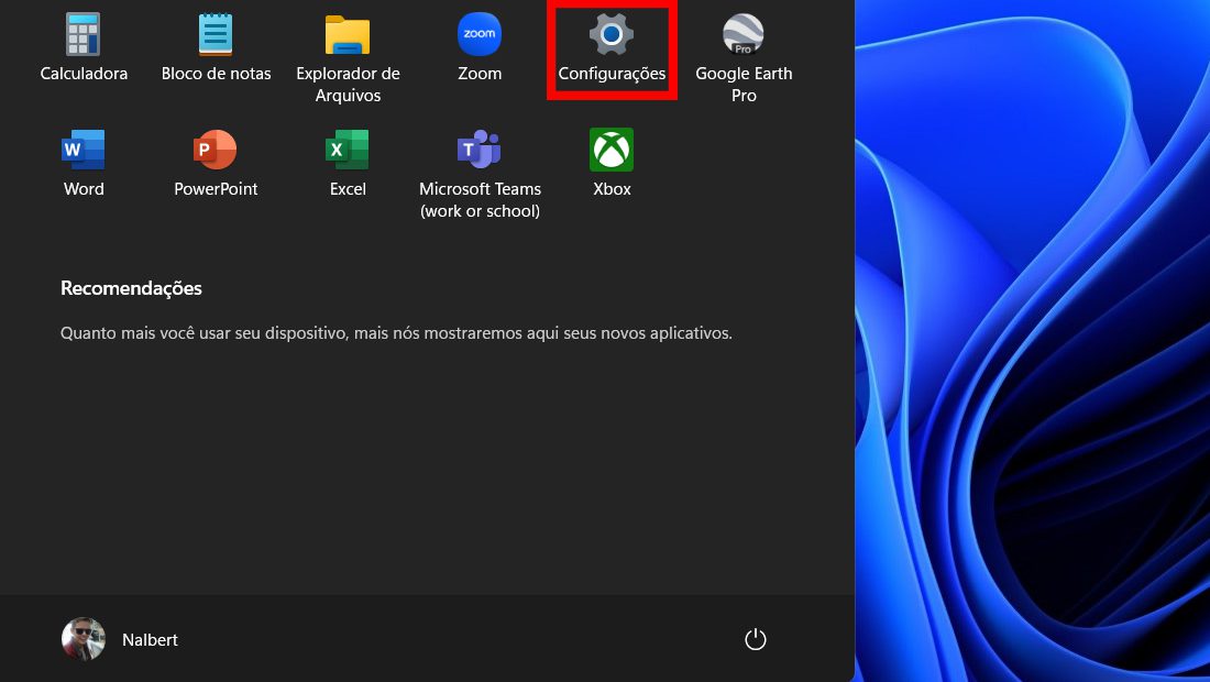 configurações windows 11