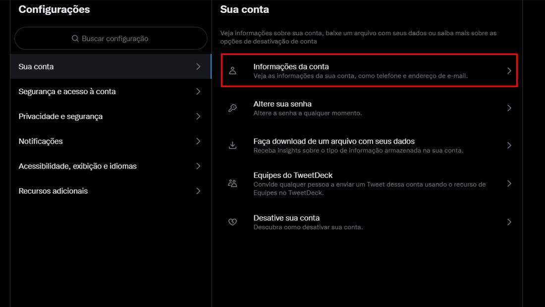 Aprenda como mudar o nome no Twitter informações da conta