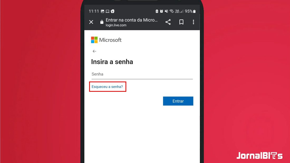 Aprenda como recuperar senha do Hotmail celular