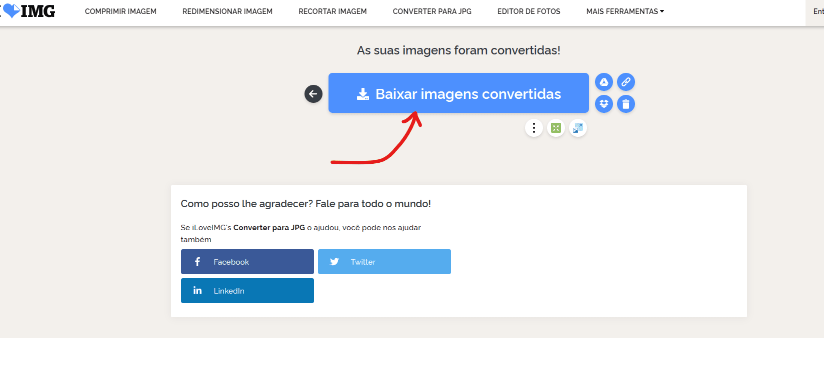 Clique em Baixar - Como converter webp em JPG online e gratuitamente