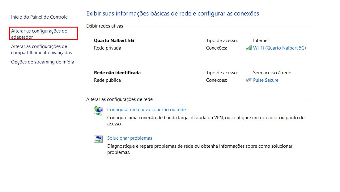 Como usar DNS privado configurações do adaptador