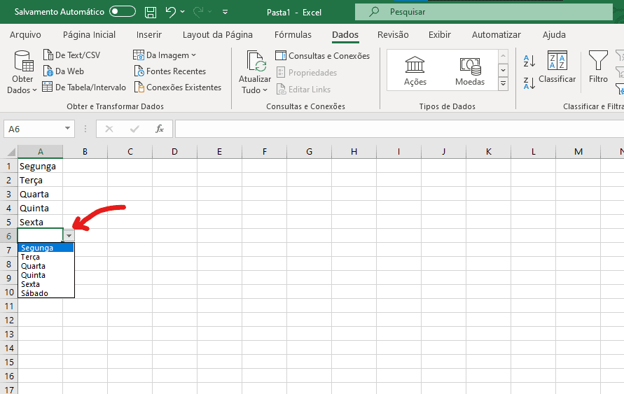 Utilize a sua lista - Como criar uma lista suspensa no Excel