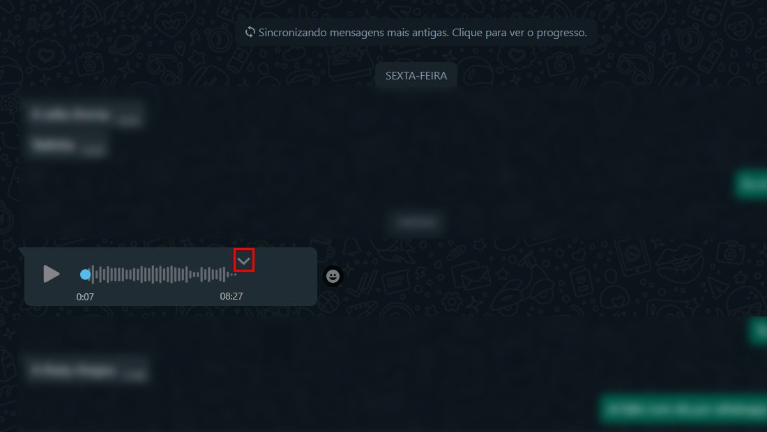 Como baixar áudios no WhatsApp Web seta