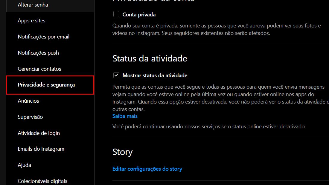 Como baixar dados do Instagram privacidade e segurança