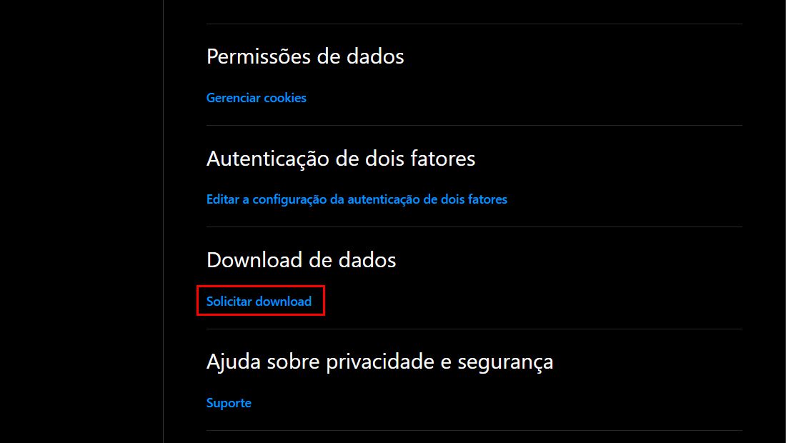 Como baixar dados do Instagram solicitar download