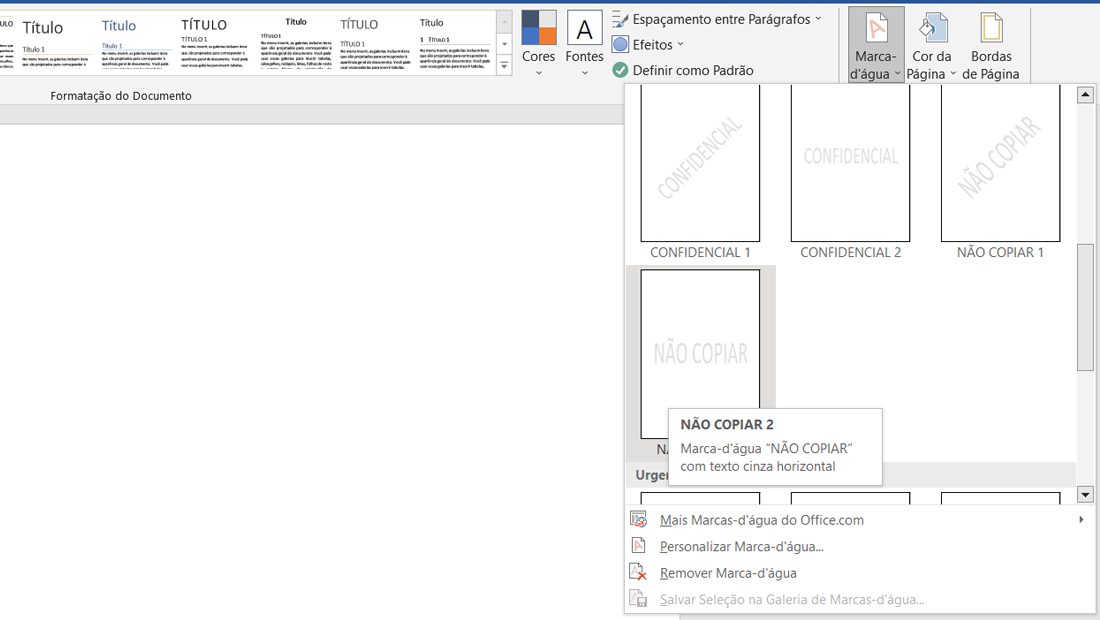 Como colocar marca d agua no Word modelos