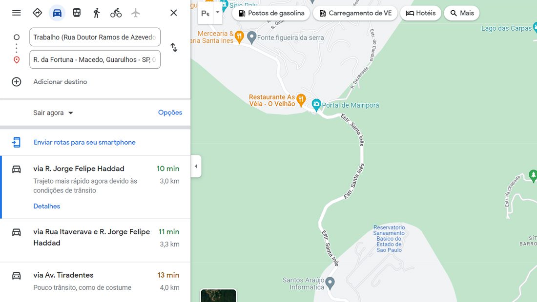 Como criar rotas no Google Maps defina rota