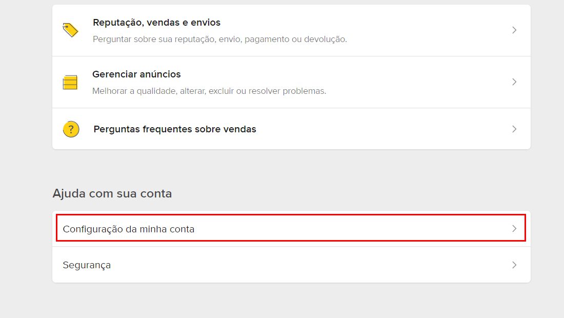 como apagar conta mercado pago configurações