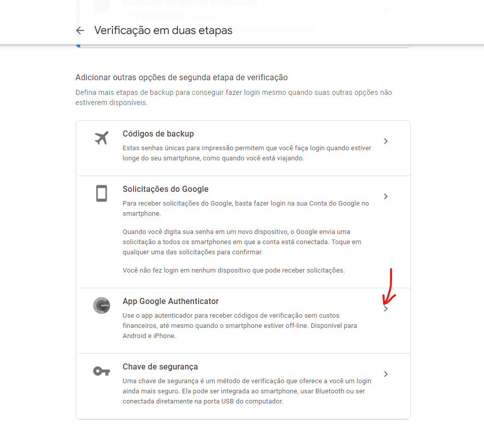 Como recuperar conta do Google Authenticator 4