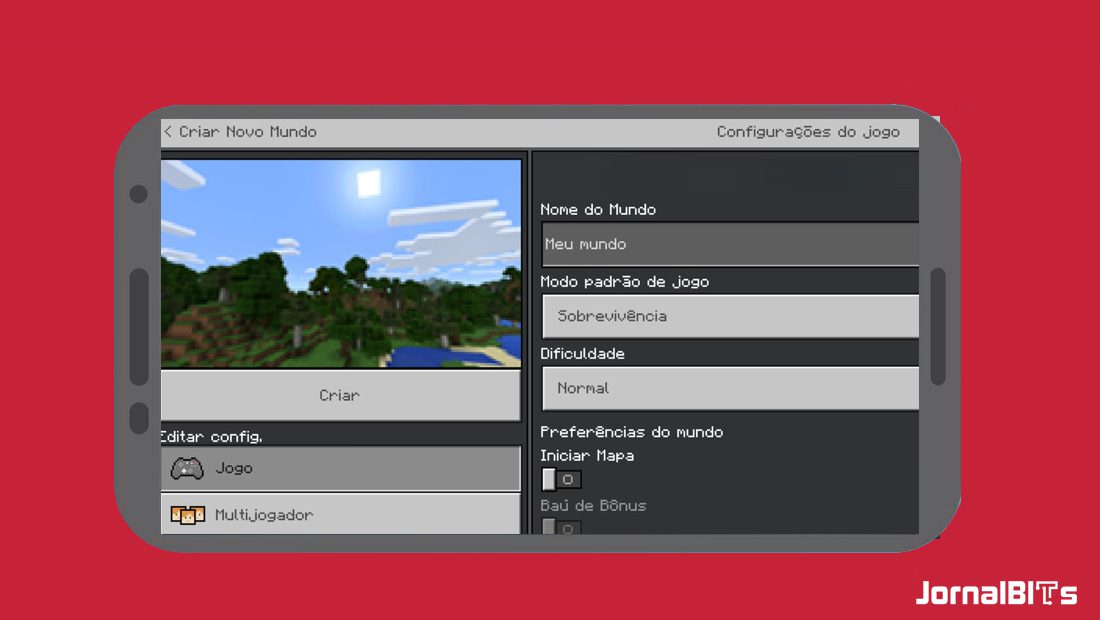 como jogar o teste do minecraft criando