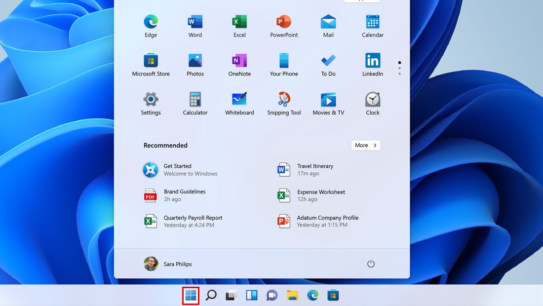 menu iniciar windows 11