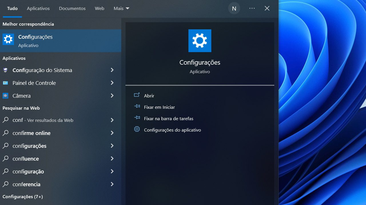 configurações windows 11