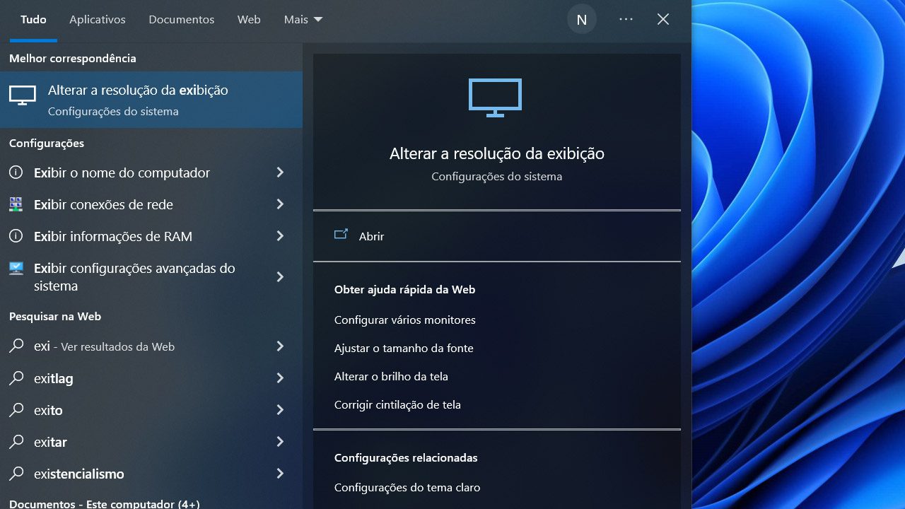 exibição windows 11