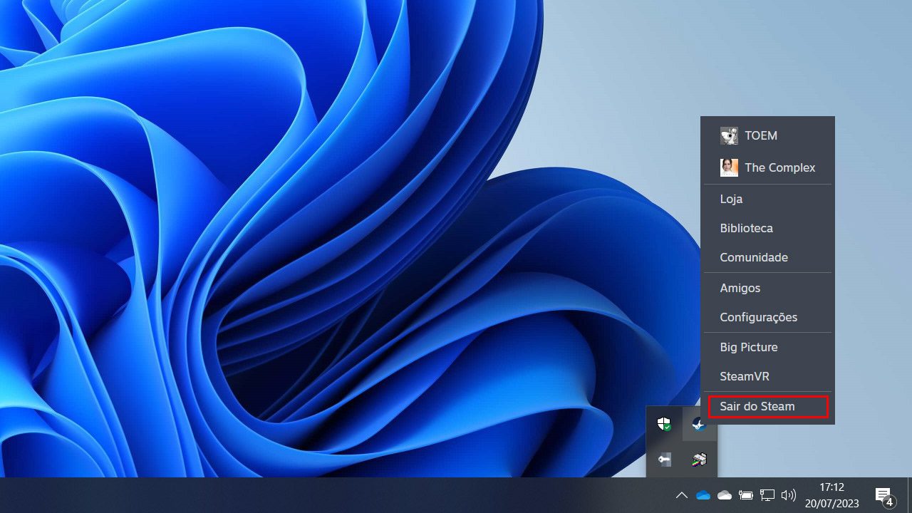 sair da steam windows