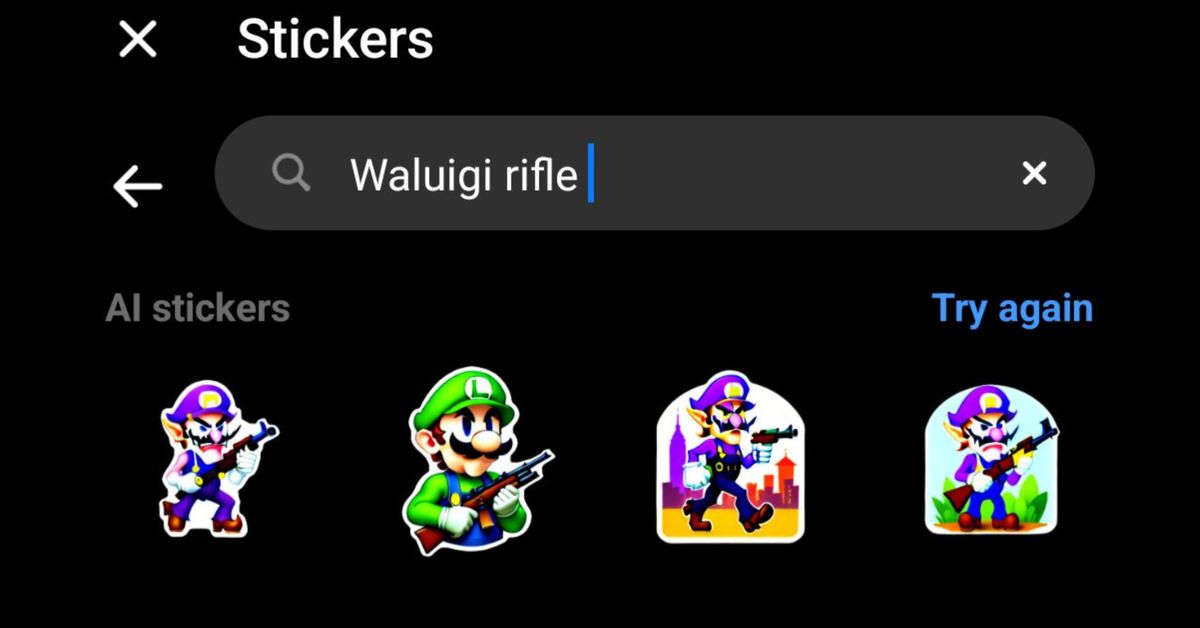 Meta ai generated stickers Luigi