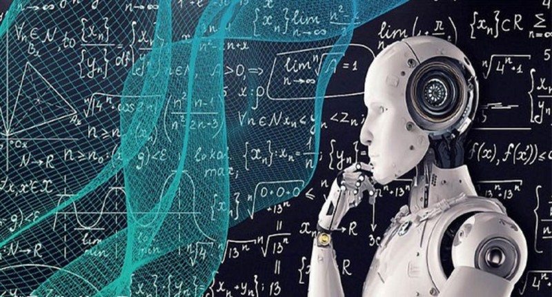 robo de inteligencia artificial fazendo calculos matematicos