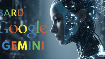 Imagem ilustrando a Inteligência artificial do Google, o Bard e o Gemini