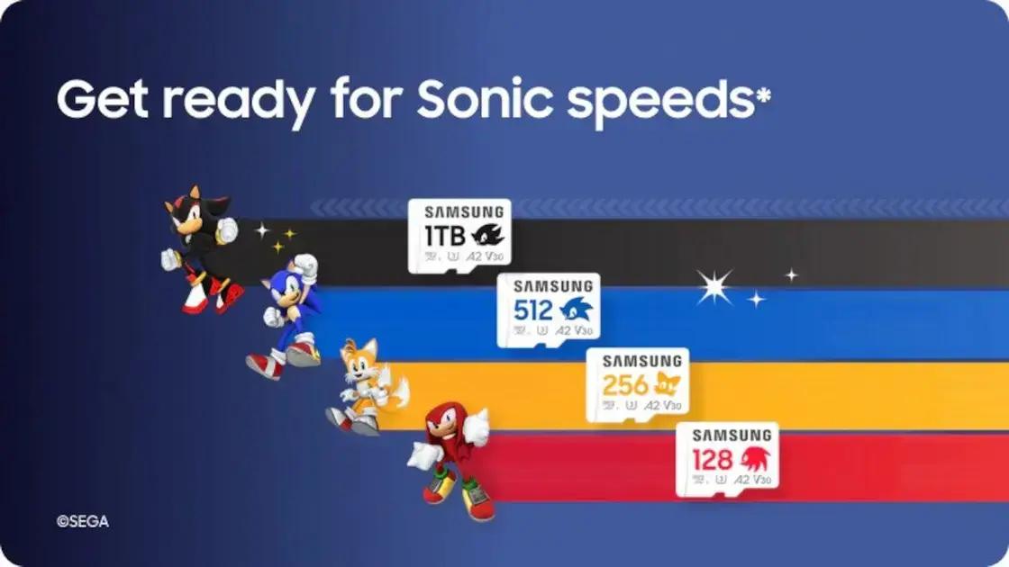 Cartões microSD temáticos do Sonic the Hedgehog