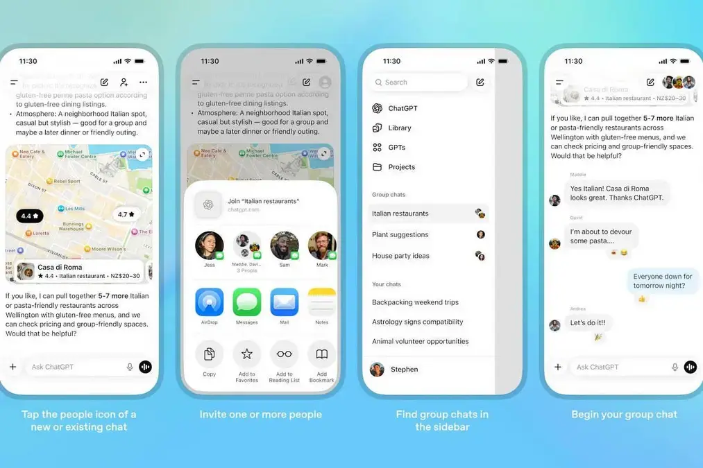 OpenAI lança recurso de grupos no ChatGPT com interações via IA